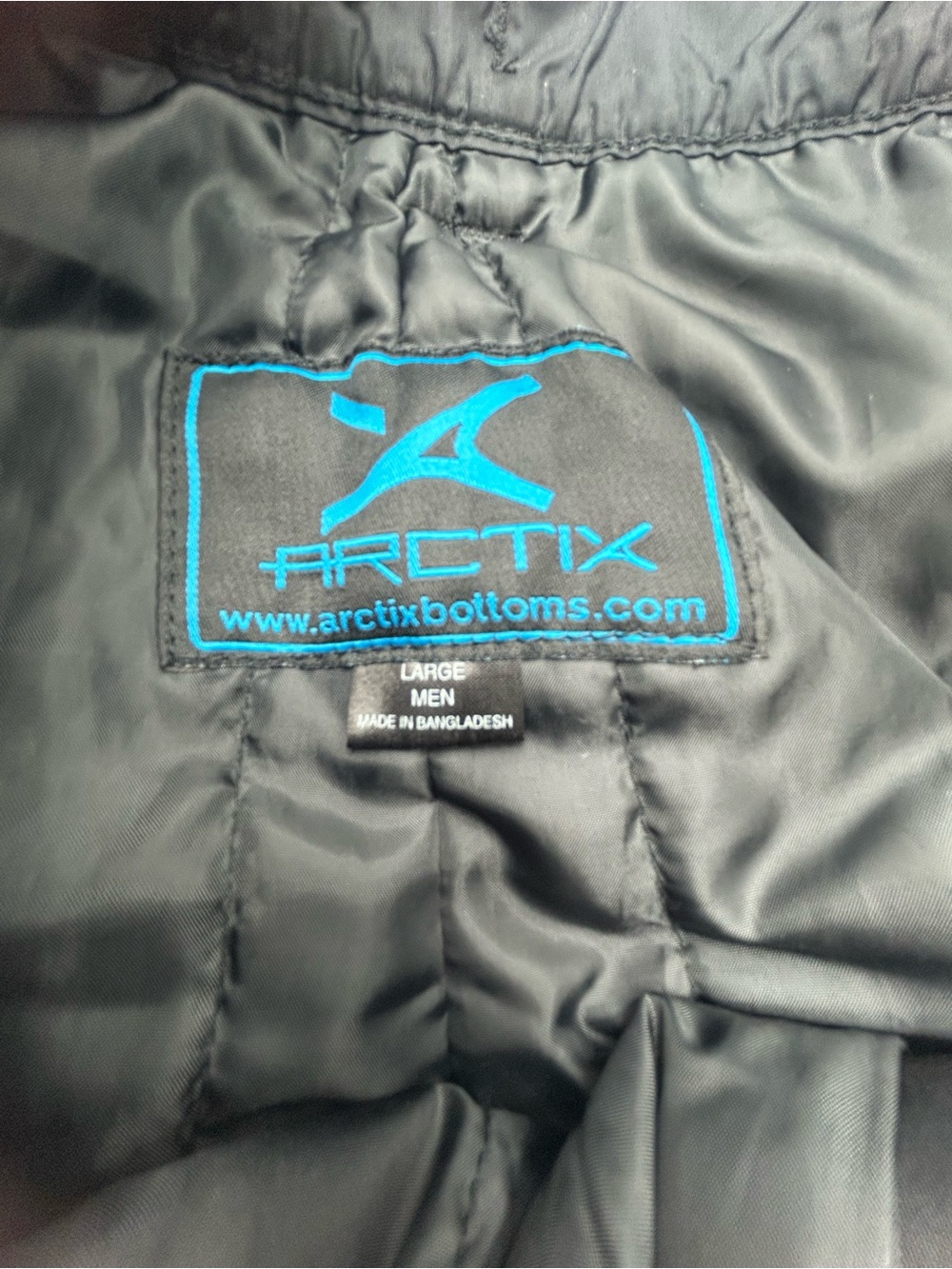 Arctix Men's Large Black Insulated Snow Pants with Teal Logo